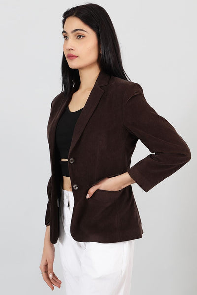 Corduroy Brown 1 Cotton  Blazer