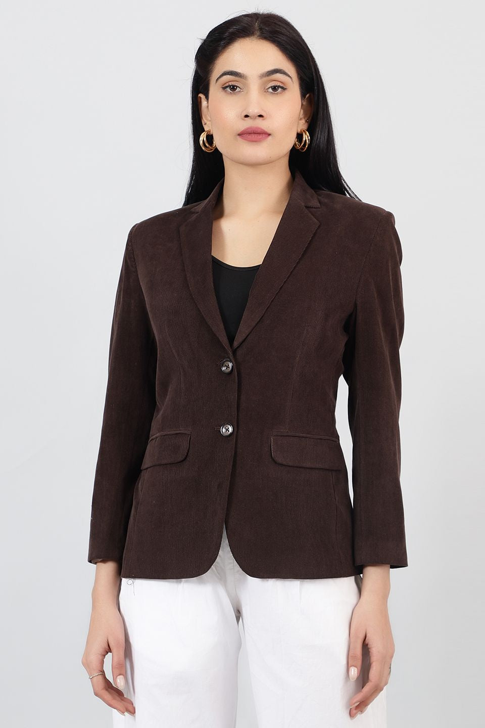 Corduroy Brown 1 Cotton  Blazer