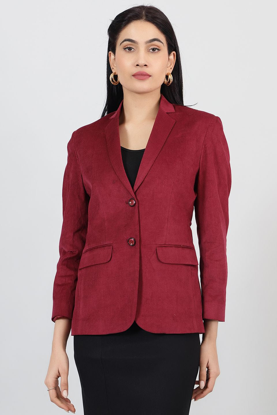 Corduroy Red Cotton  Blazer