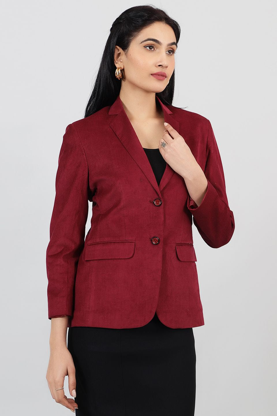 Corduroy Red Cotton  Blazer