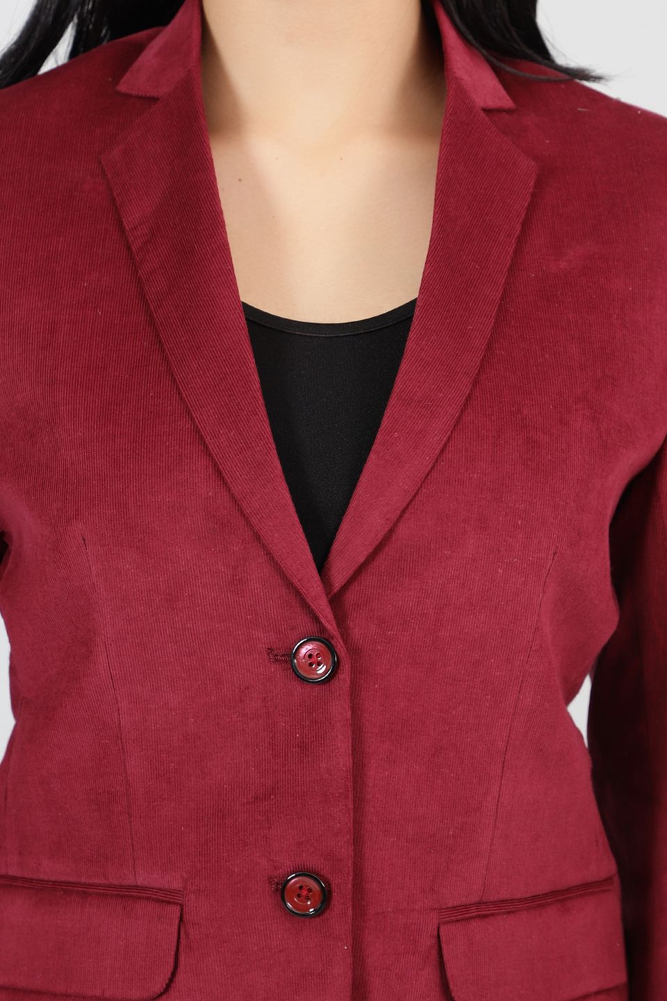 Corduroy Red Cotton  Blazer