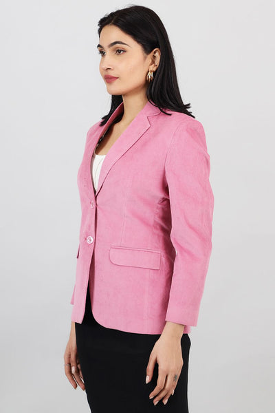 Corduroy Pink Cotton  Blazer