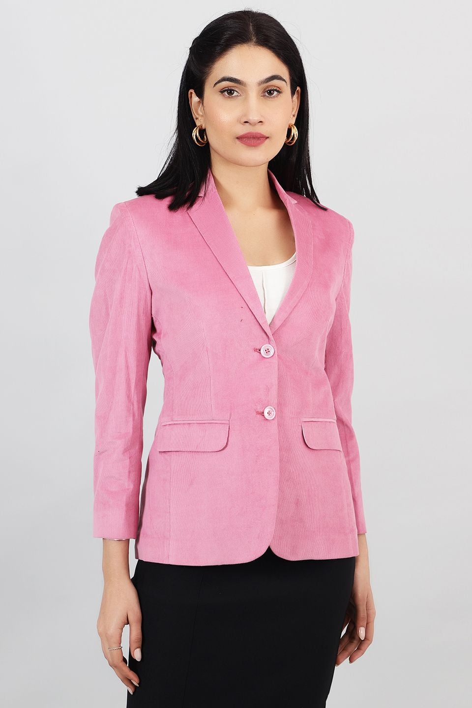 Corduroy Pink Cotton  Blazer