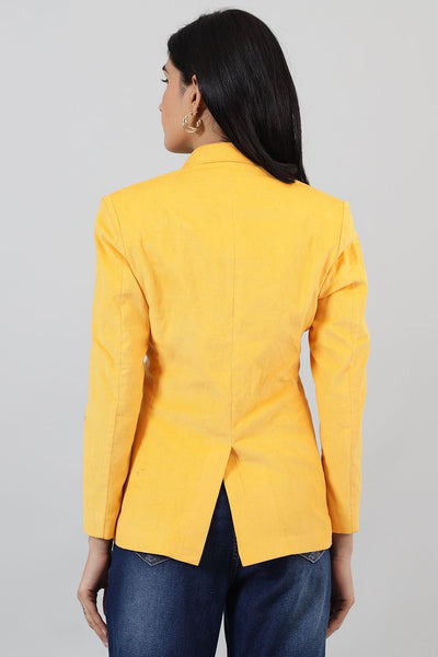 Corduroy Yellow Cotton  Blazer