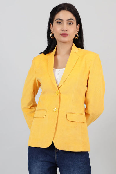 Corduroy Yellow Cotton  Blazer