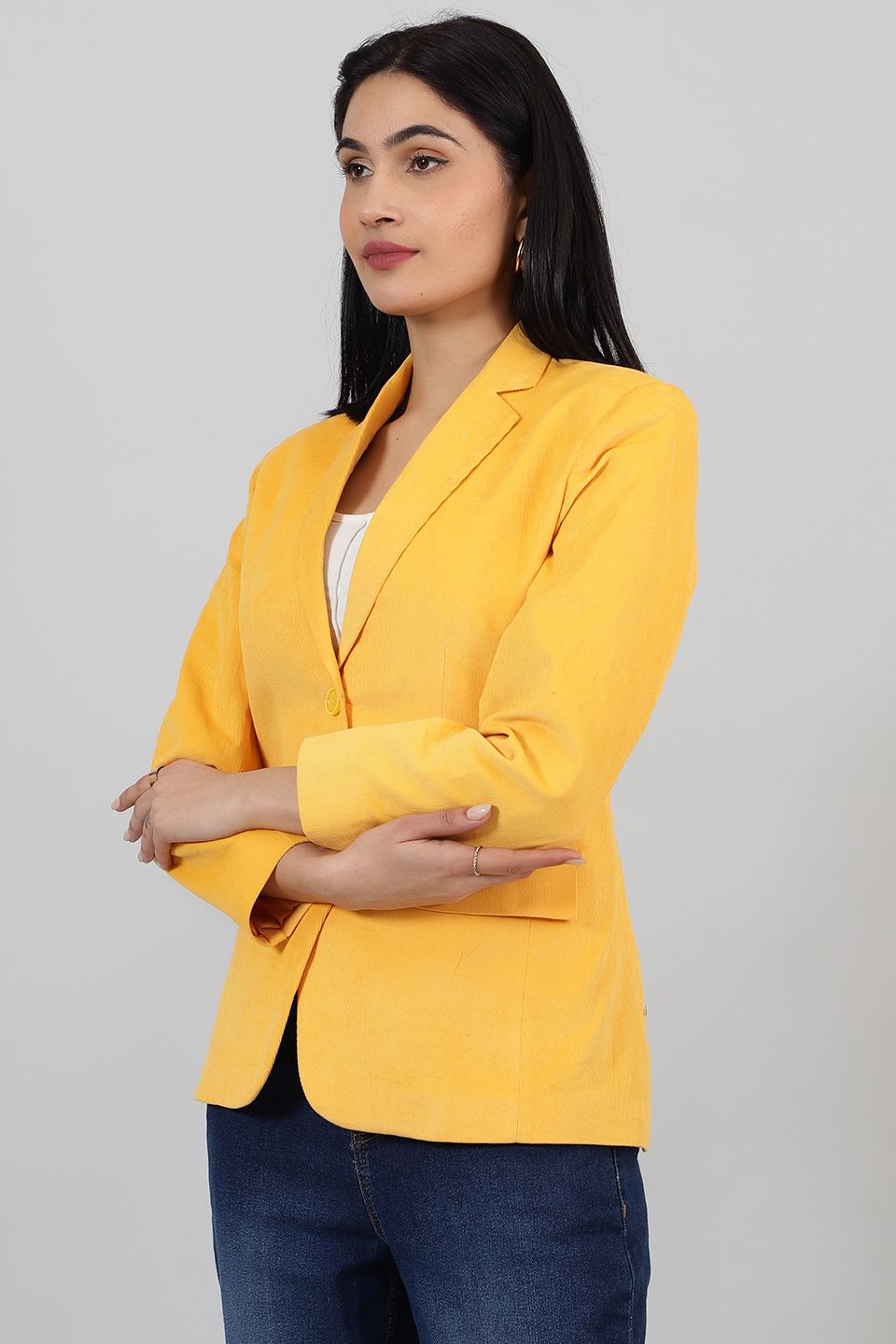 Corduroy Yellow Cotton  Blazer