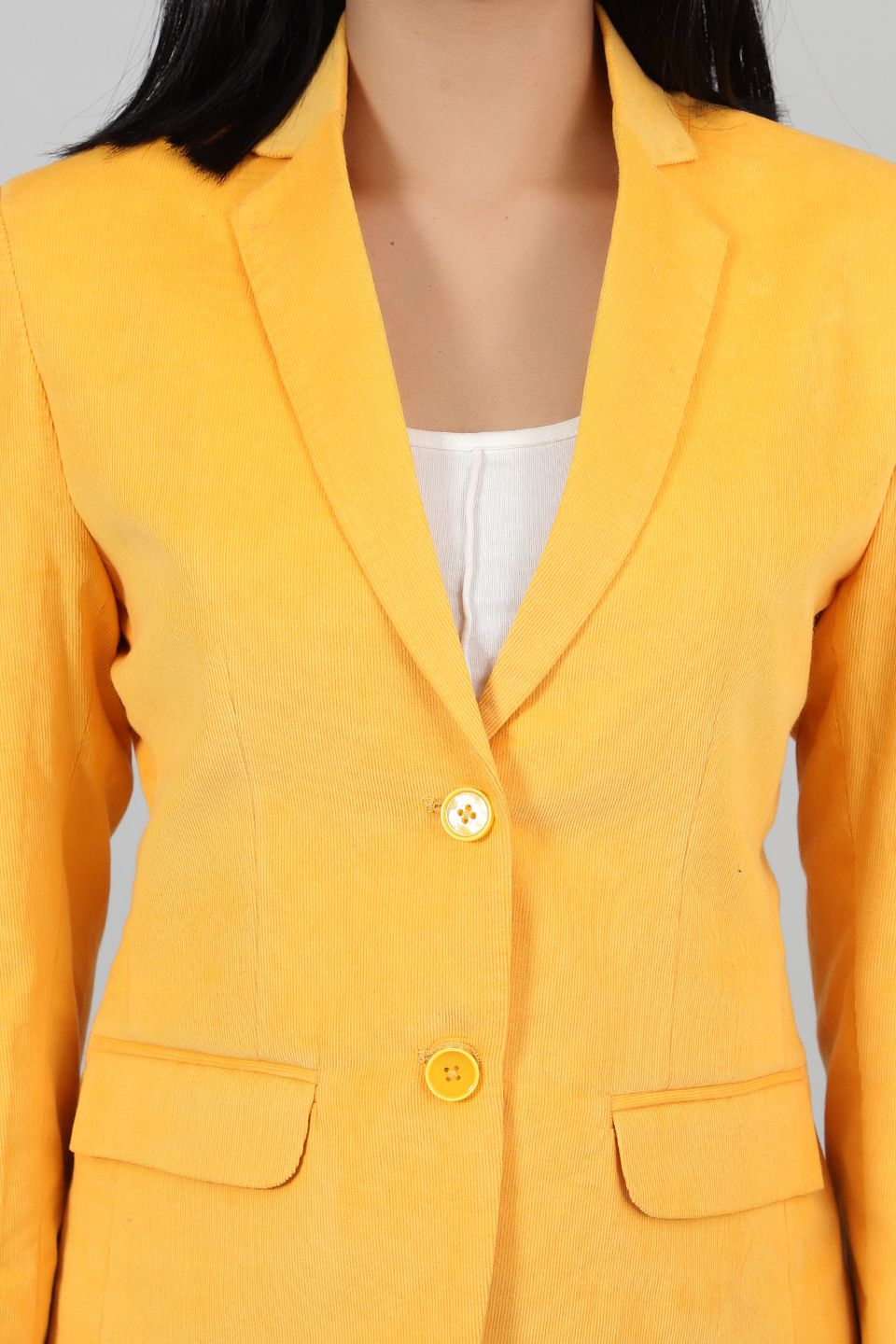 Corduroy Yellow Cotton  Blazer