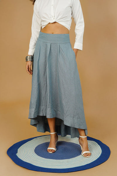 Grey Linen Cotton Skirt