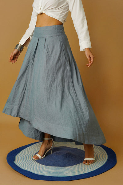 Grey Linen Cotton Skirt
