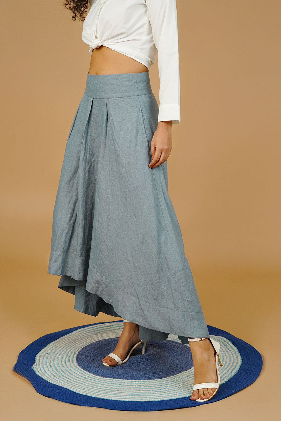 Grey Linen Cotton Skirt