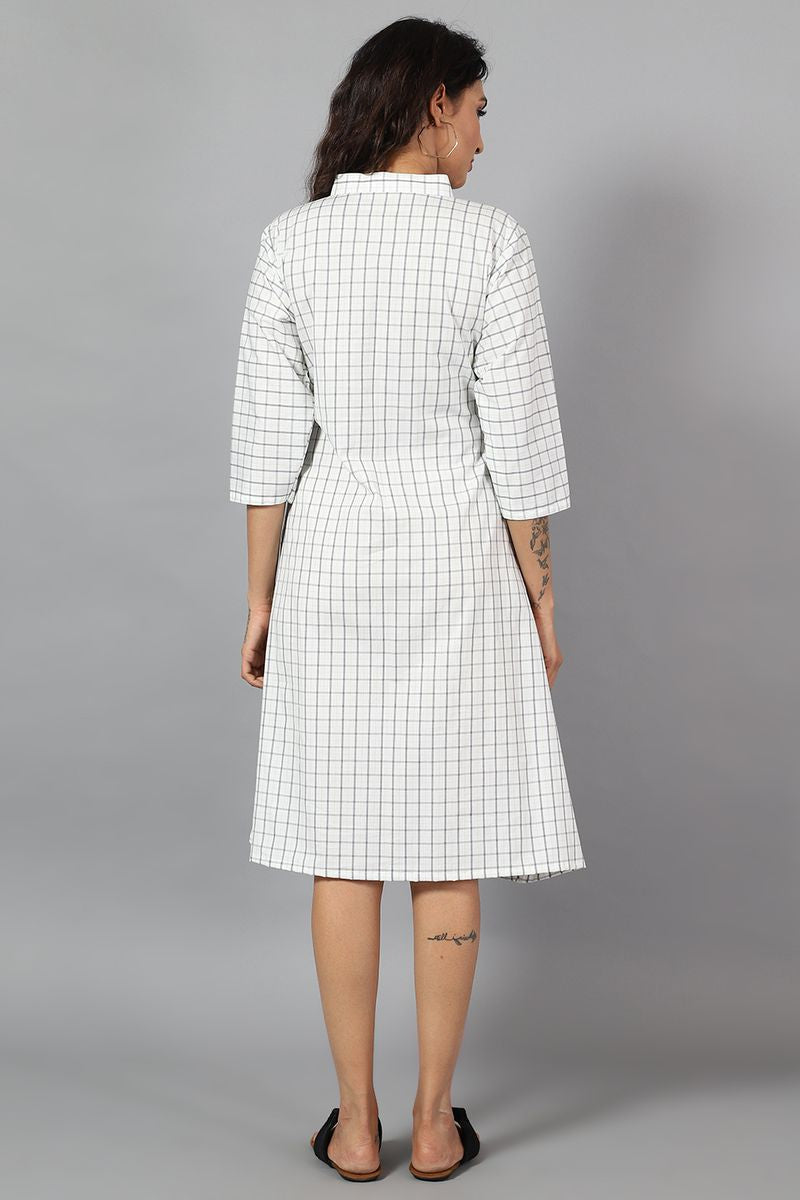 100% Cotton Midi White Dress
