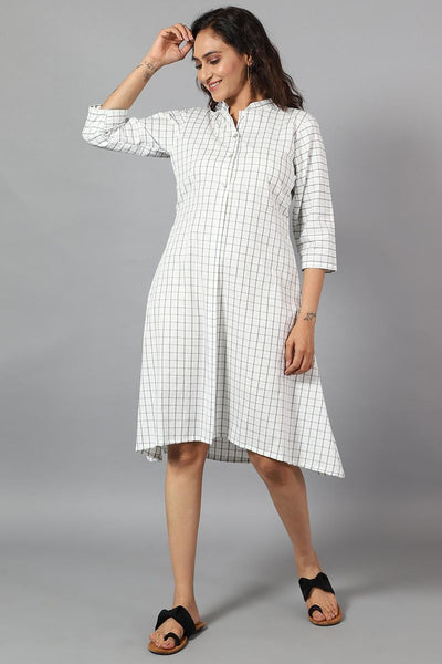 100% Cotton Midi White Dress