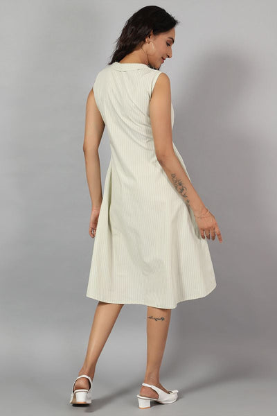 100% Cotton Midi Green Dress