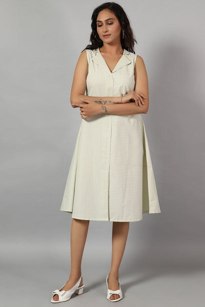100% Cotton Midi Green Dress