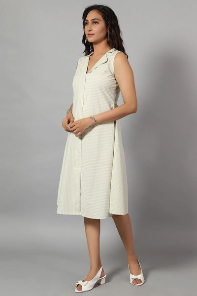 100% Cotton Midi Green Dress