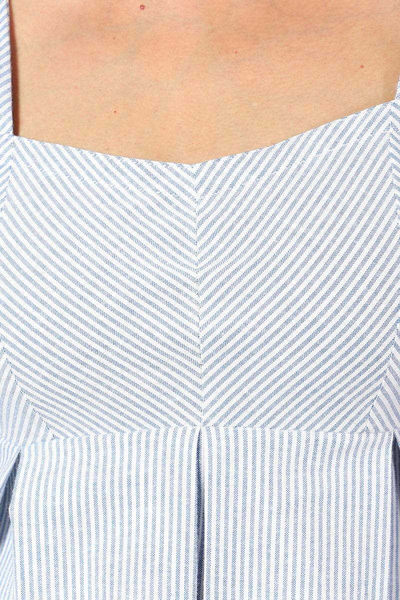 100% Cotton Mini Blue Dress