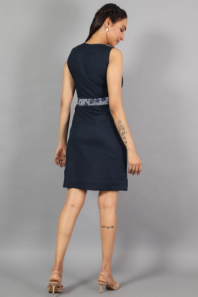 100% Cotton Mini Blue Dress