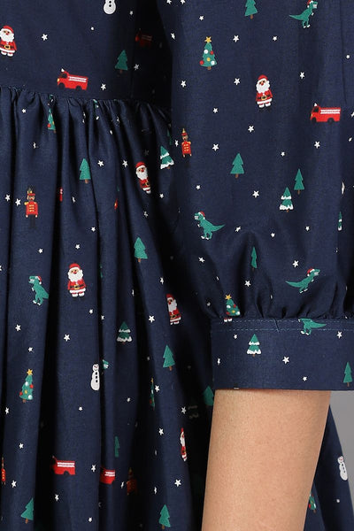 100% Cotton Midi Blue Dress