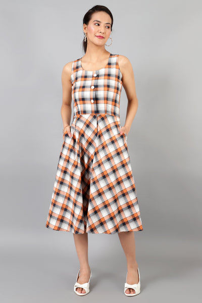 Cotton Midi Multicolored Dress