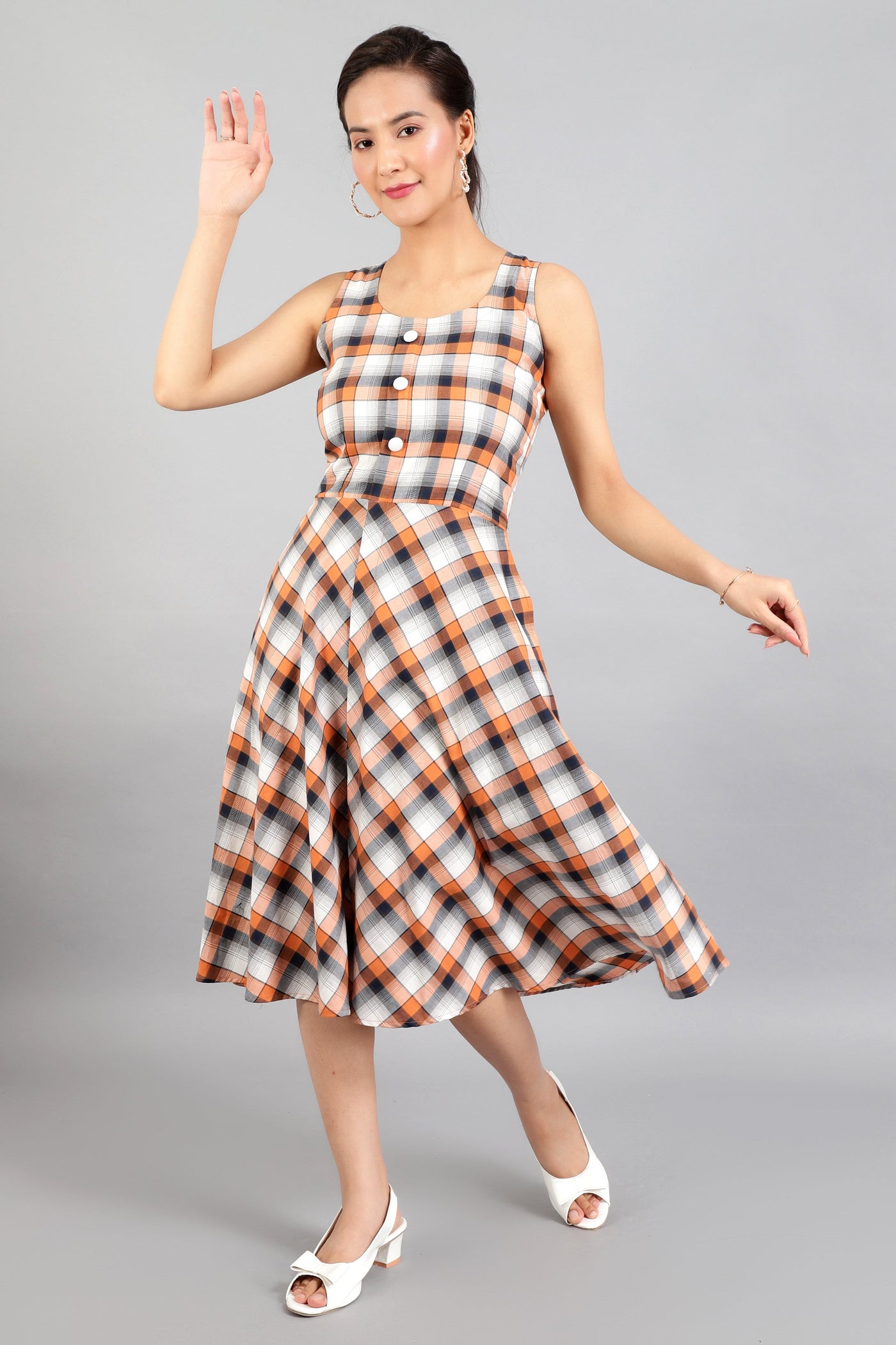 Cotton Midi Multicolored Dress