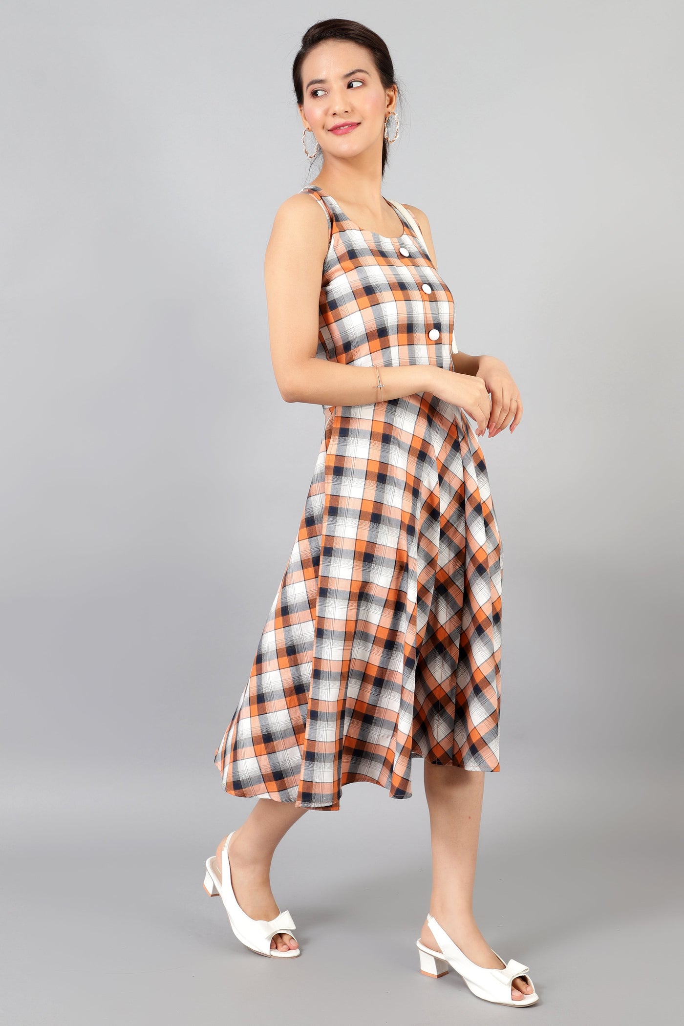 Cotton Midi Multicolored Dress